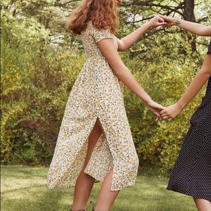 UO Monica Smocked Off-The-Shoulder Midi Dress